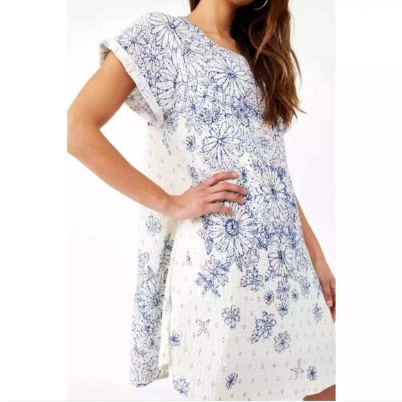 Free People | Pinwheel Oversized Floral Mini Dress Light Combo - Picture 2 of 16